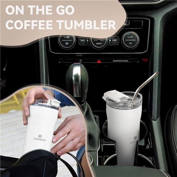 Coffee Mug 12 oz,  Insulated Coffee Cups with Flip Lid, Thermos Stainless Steel - Picture 6 of 6